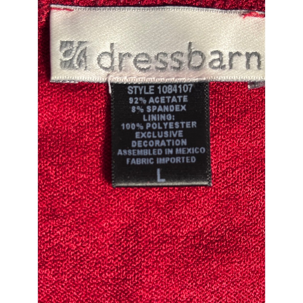 Dress Barn‎ Red Sparkle Glitter Knit Two Piece Set Top Cardigan Women's L - Picture 7 of 11